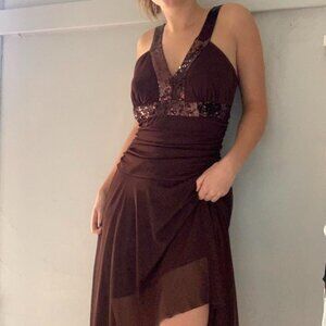 brown halter dress vintage y2k